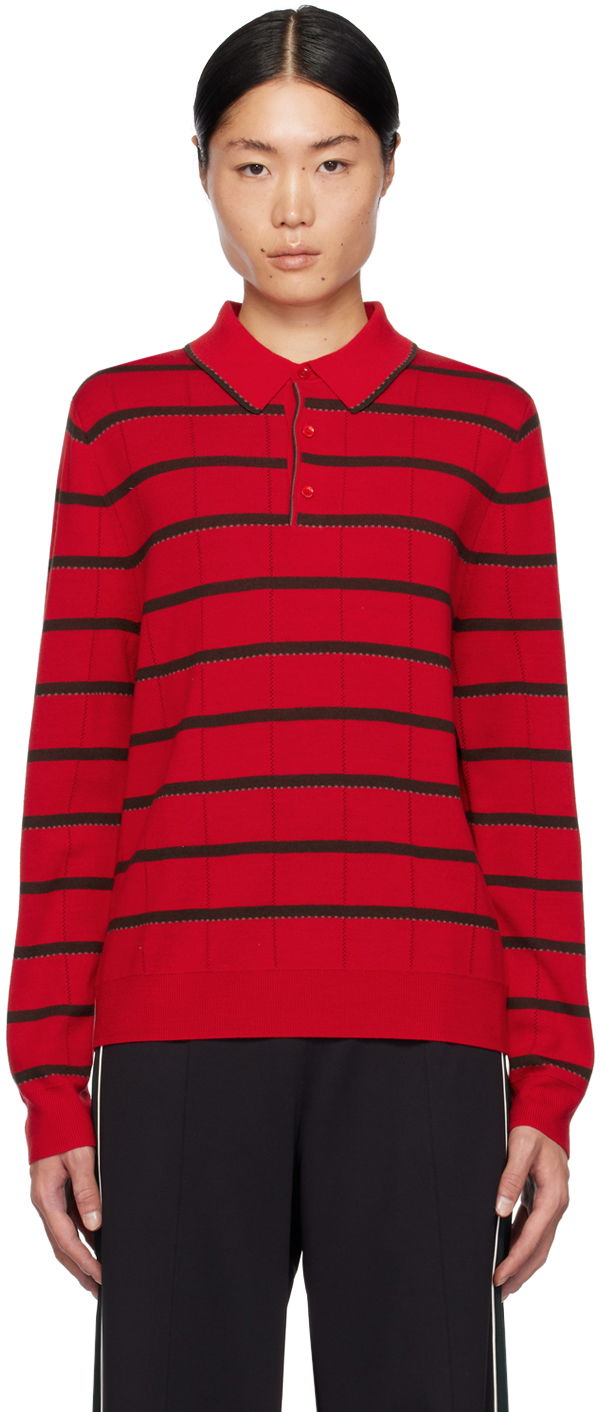 Sveter Paul Smith Paul Smith Commission Edition Striped Polo Shirt Červená | M1R-304Y-L02196-25, 0