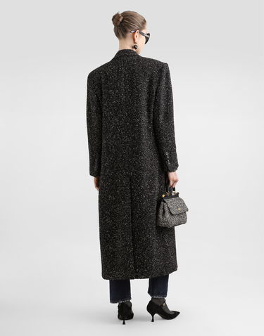 Kabáty Dolce & Gabbana Dolce & Gabbana Oversized Double-breasted Wool Blend Chevron Coat Čierna | F0GHHTFCZADS8031, 2
