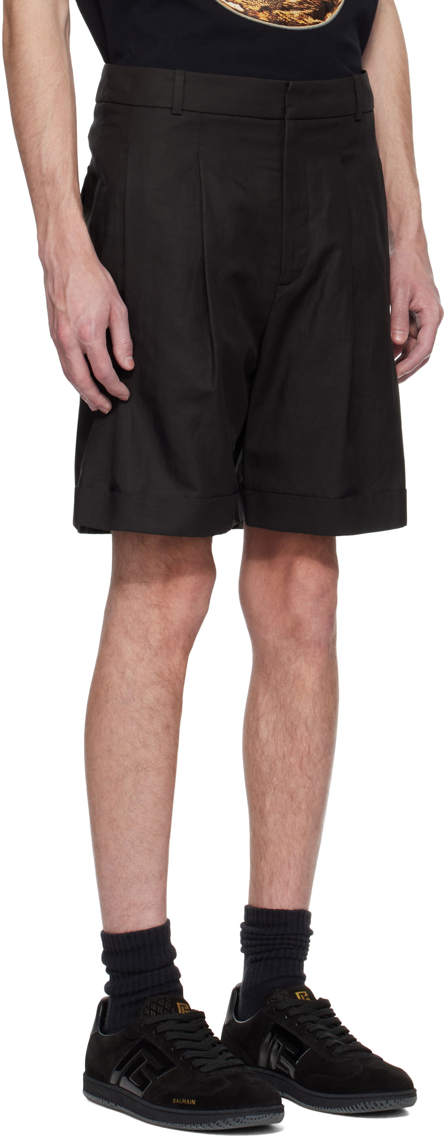 Šortky Balmain Balmain Pleated Bermuda Shorts Čierna | EH0PB007VE90, 1