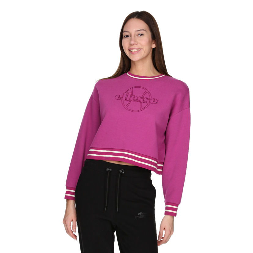 Mikina Ellesse Cropped Striped Crewneck Sweatshirt Fialová | ELA241F607-70