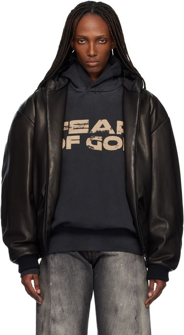 Bomber bunda Fear of God Hooded Leather Bomber Jacket Čierna | FG25FW50-505LTH-001, 0