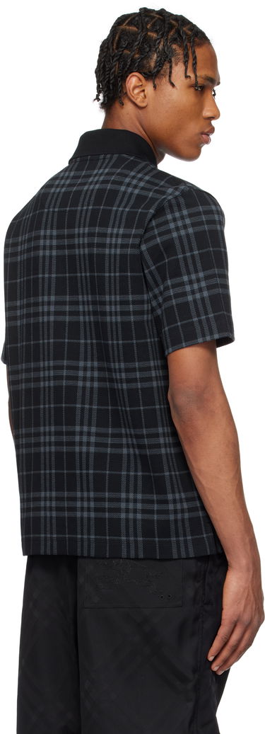Polo tričko Burberry Burberry Stretch Cotton Blend Check Polo Čierna | 8101895, 2