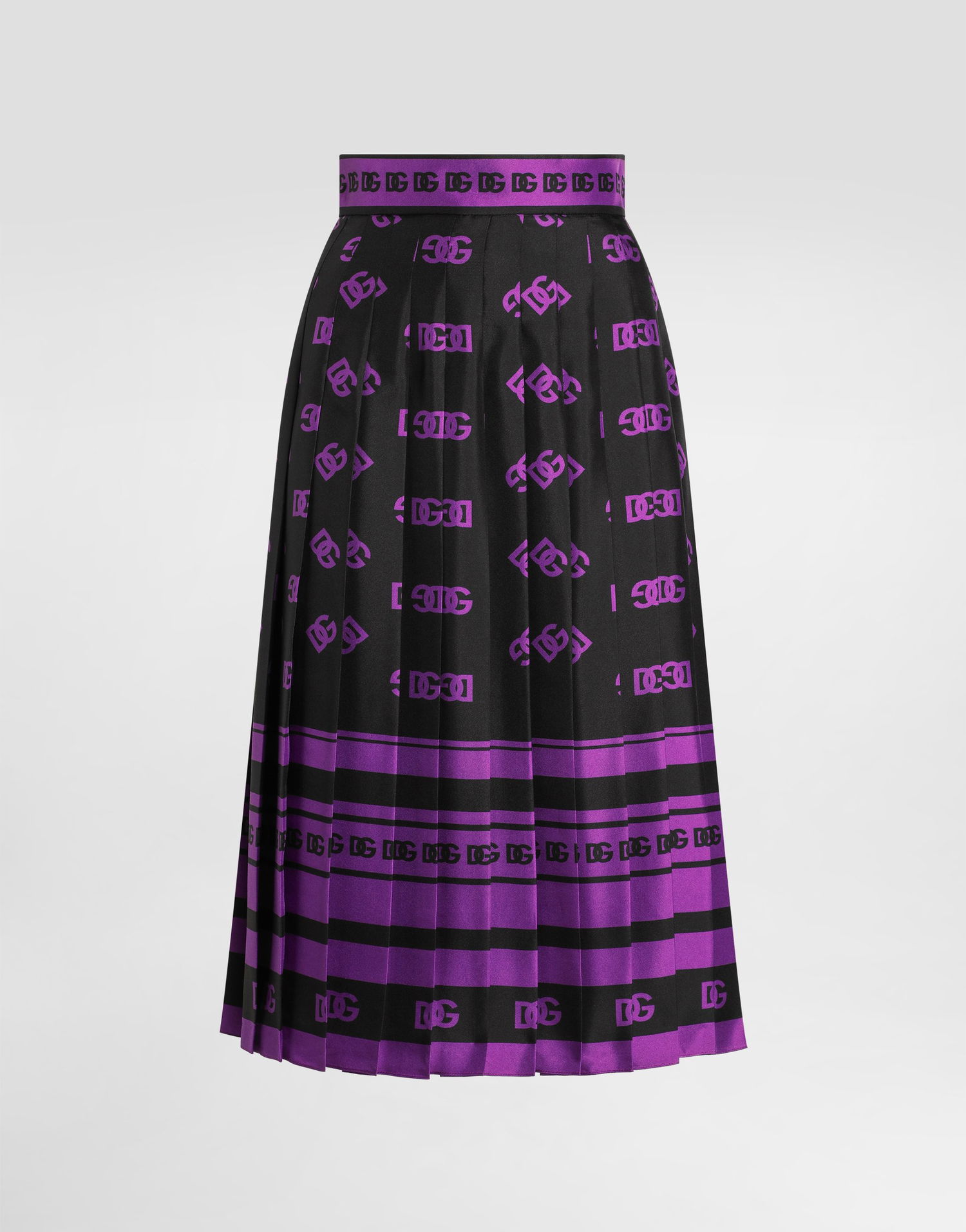 Sukňa Dolce & Gabbana Dolce & Gabbana DG Logo Print Long Pleated Skirt Čierna | F4C2GTHI1Z7HN9BP, 0