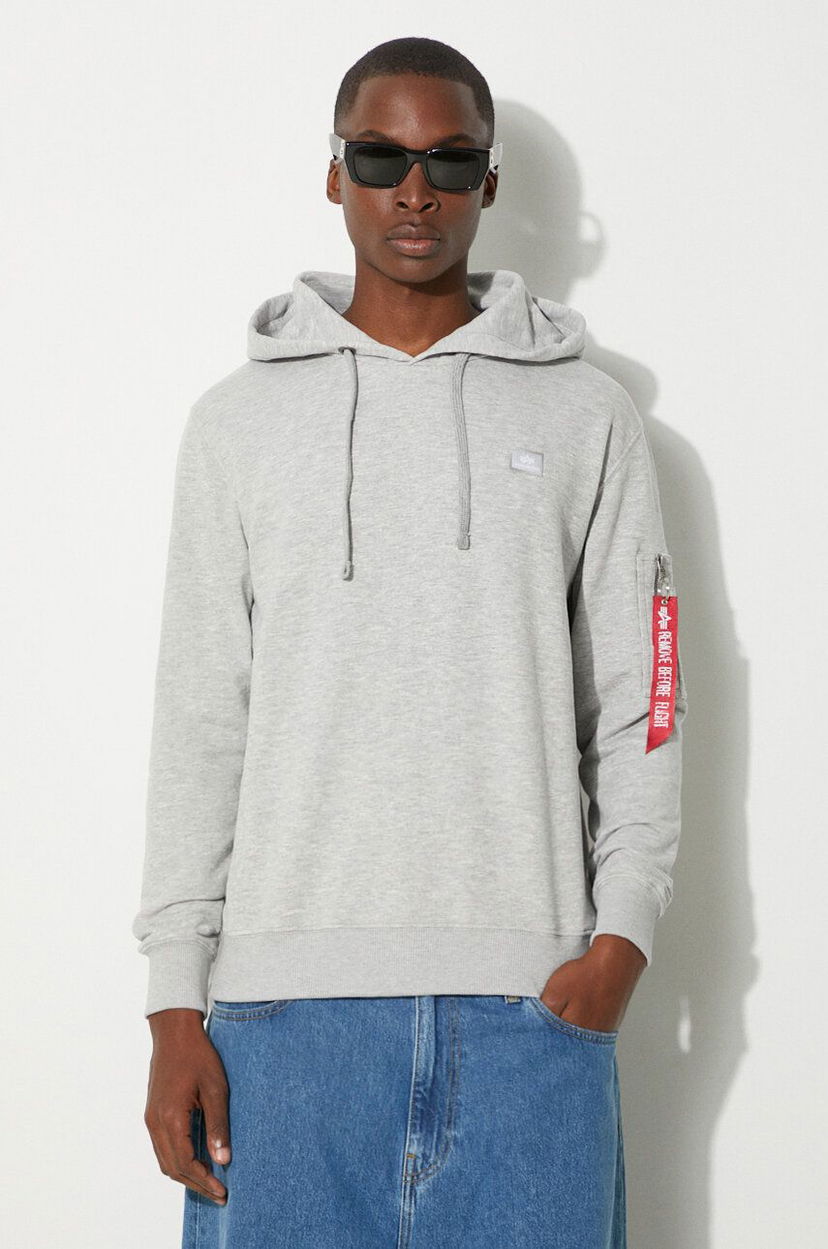 Mikina Alpha Industries Hoodie with Hood Šedá | 158321.17