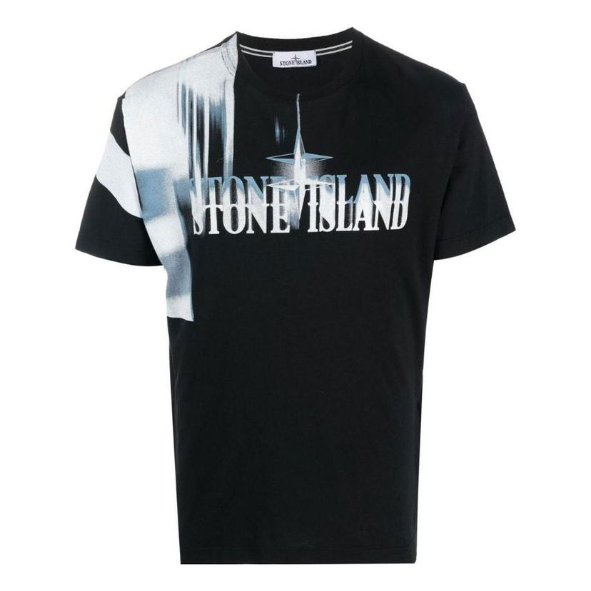Tričko Stone Island Blurred Logo Graphic T-Shirt Čierna | 77152NS87-V0029