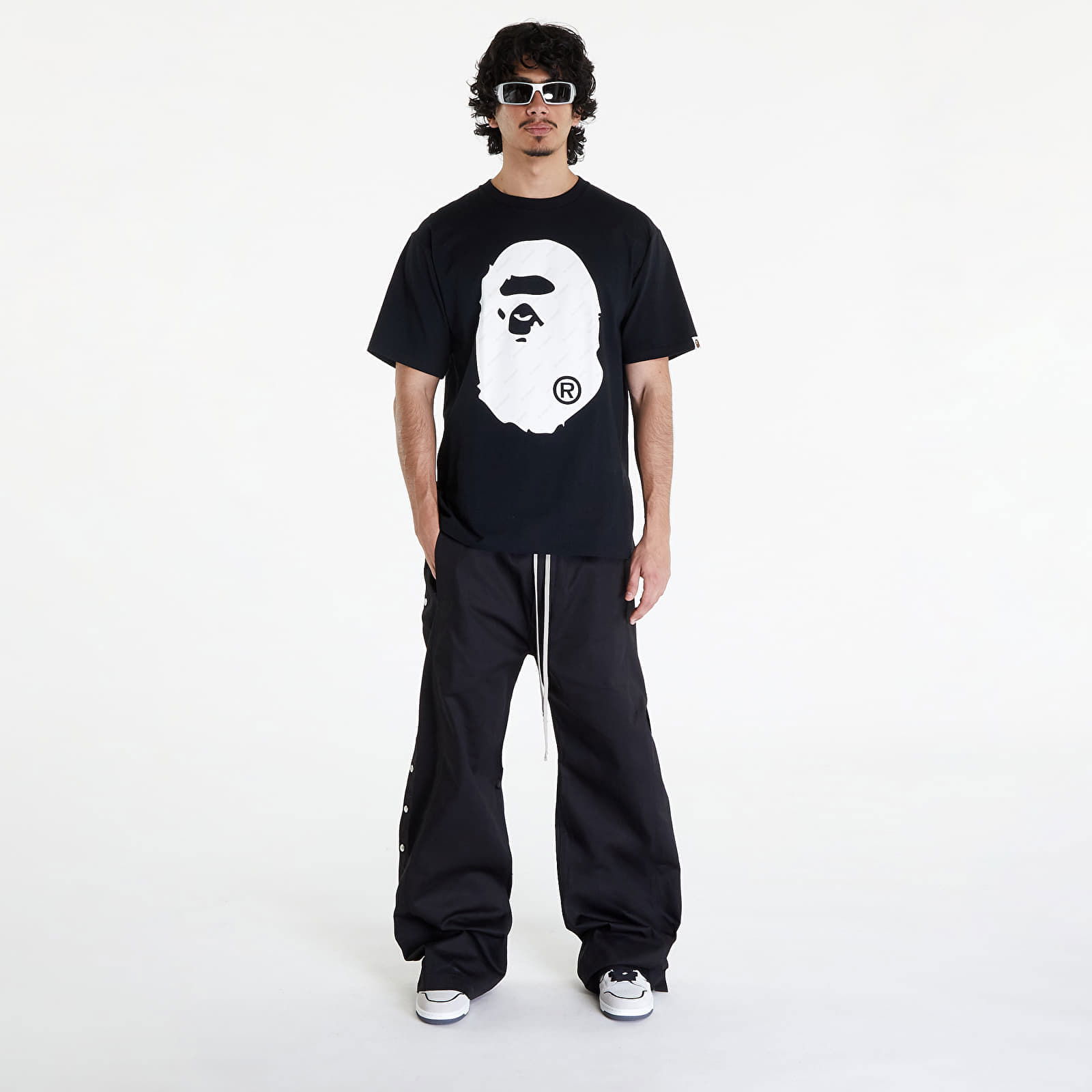 A BATHING APE Bape Hexagram Big Ape Head Tee Black