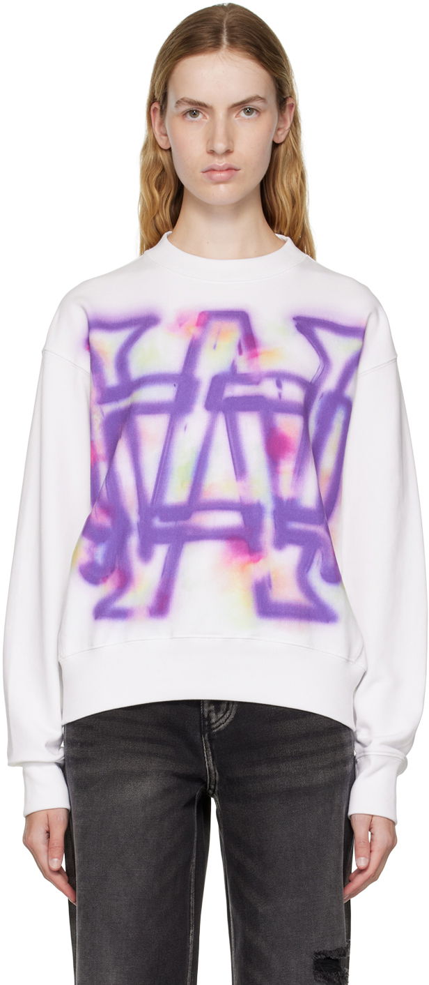 Sveter We11done We11done Rainbow Symbol Sweatshirt Biela | WD-TS3-22-829-U-WH, 0