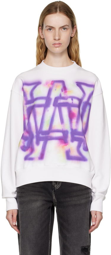 Sveter We11done We11done Rainbow Symbol Sweatshirt Biela | WD-TS3-22-829-U-WH, 0
