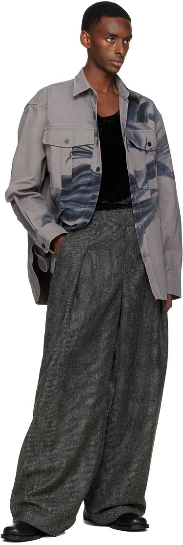 Košeľa Dries Van Noten Dries Van Noten Abstract Leaf Print Oversized Cotton Shirt Šedá | 252-020768-2368, 3