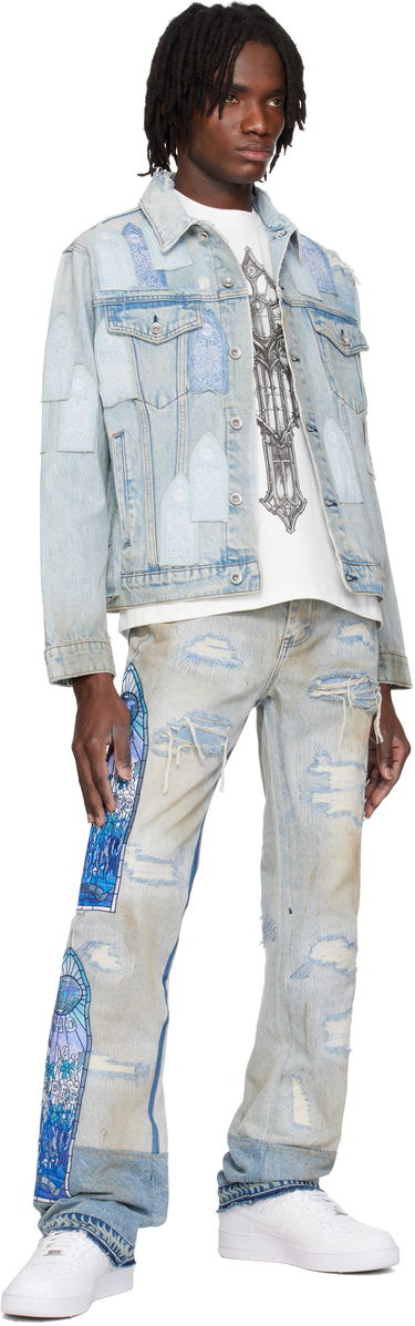 Bunda Who Decides War Who Decides War Patched Arch Denim Jacket Modrá | 1131380008SS25, 3