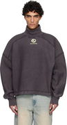 Acne Studios Logo Mock Neck Fleece Sweatshirt
