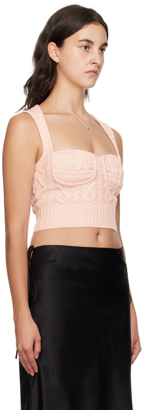 Tielko GUIZIO Guizio Gemma Knit Tank Top Ružová | F23612S004, 1