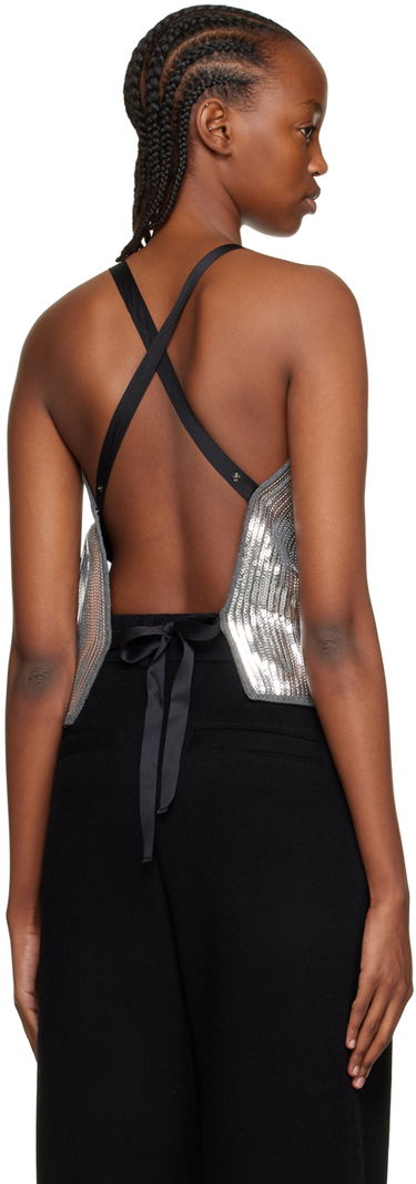 Podprsenka We11done We11done Sequin Camisole Top Šedá | WD-KT3-22-656-W-SV, 2