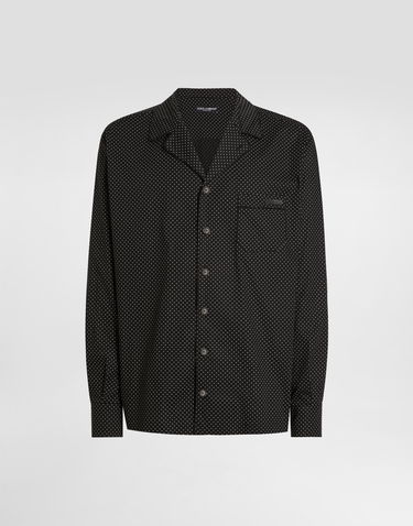 Košeľa Dolce & Gabbana Dolce & Gabbana Microprinted Vanity Button-Up Shirt Čierna | G5IF1TFMRBNS8030, 0