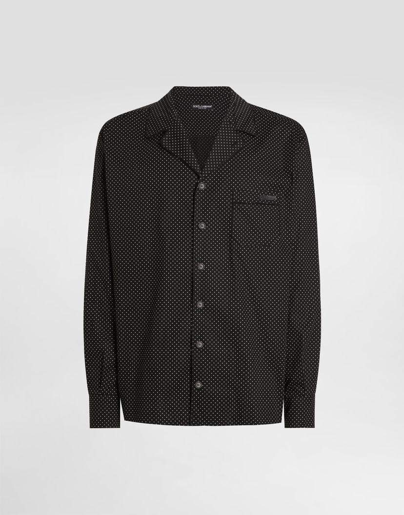 Košeľa Dolce & Gabbana Dolce & Gabbana Microprinted Vanity Button-Up Shirt Čierna | G5IF1TFMRBNS8030