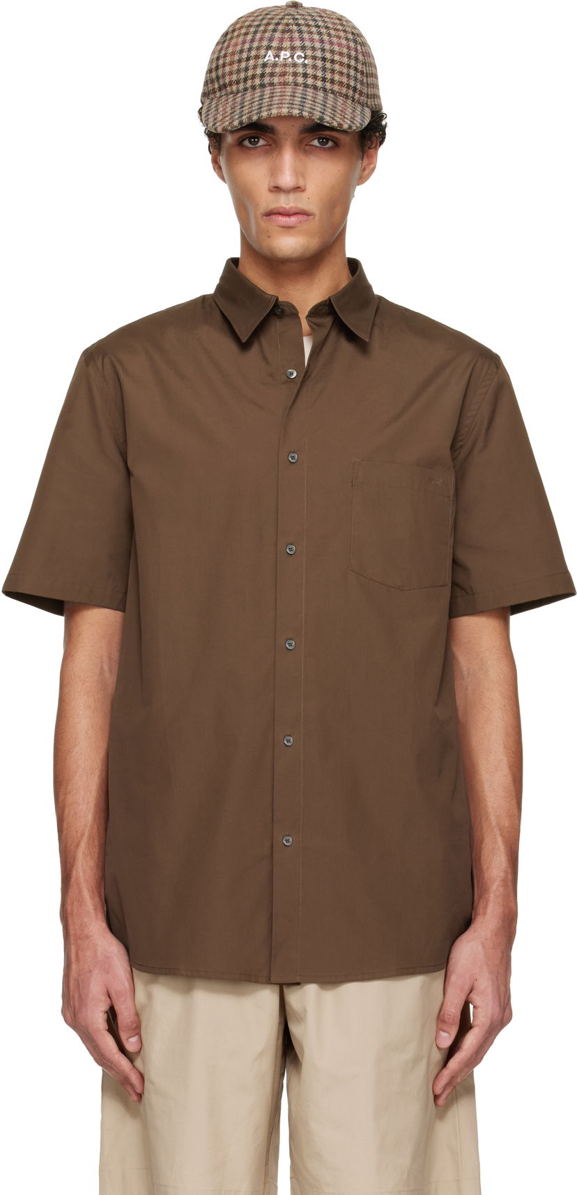 Košeľa A.P.C. Bart Short Sleeve Shirt Hnedá | COHLE-M12005