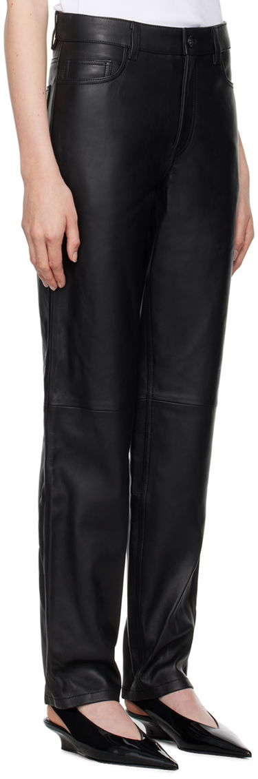 Nohavice TOTEME TOTEME Five-Pocket Leather Pants Čierna | 244-WRB0229-LE0083, 1