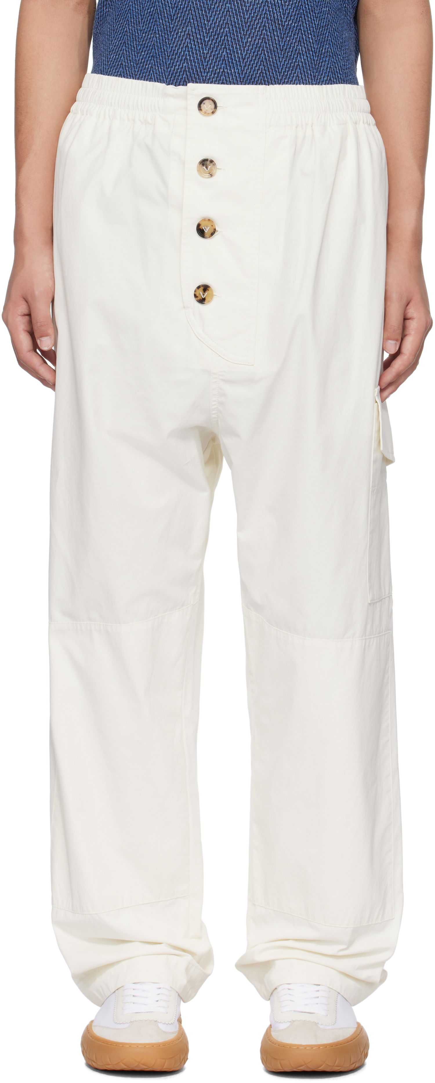 Cargo nohavice Bottega Veneta Light Cotton Twill Trousers Biela | 807487V4CS03043, 0