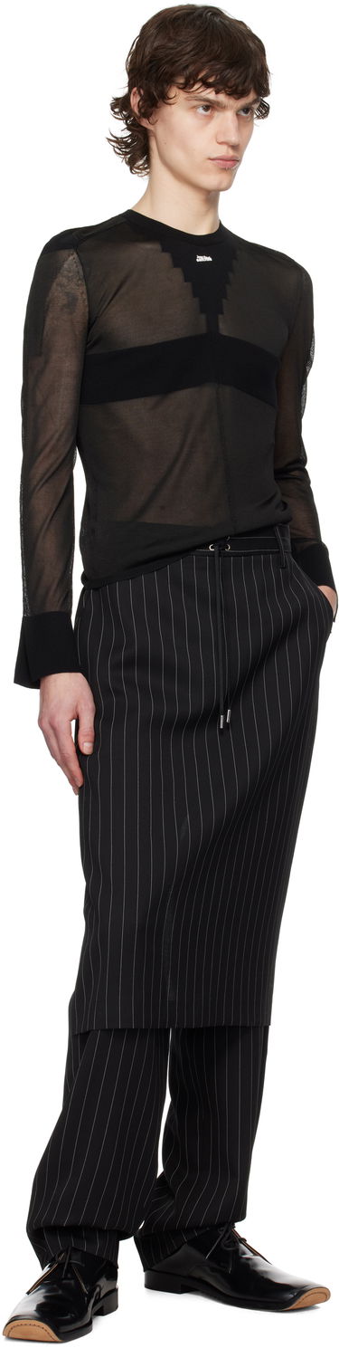 Nohavice Jean Paul Gaultier Jean Paul Gaultier 'The Lace-Up Suit' Pinstripe Trousers Čierna | 25/33-F-PJ010-C074-0001, 3