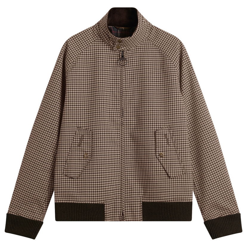 Bomber bunda Barbour x Baracuta Porton Showerproof Houndstooth Jacket Hnedá | MSP0152BE51