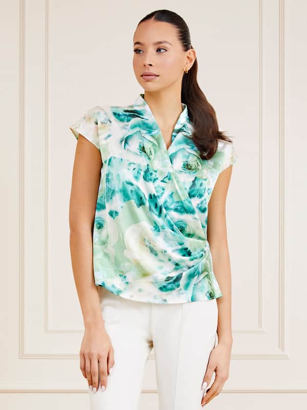Tričko GUESS Marciano Print Top Tyrkysová | 3YGH277099Z, 0