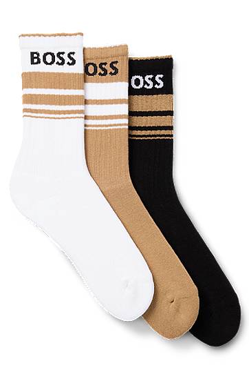 Ponožky BOSS Three-Pack of Short Striped Socks with Logos Rôznofarebný | 50515143, 0