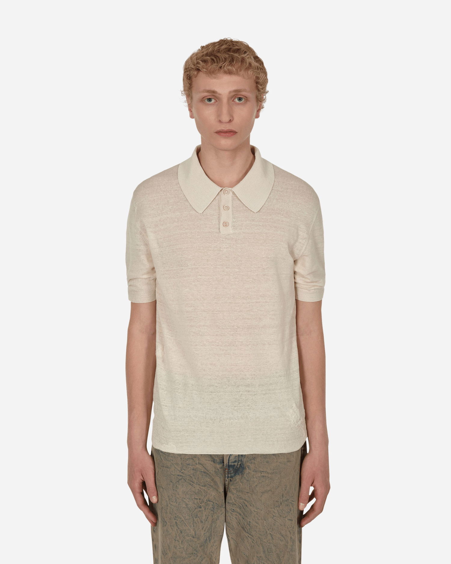 Polo tričko Maison Margiela Linen Polo Shirt Béžová | S50GL0040S17990 102F, 0