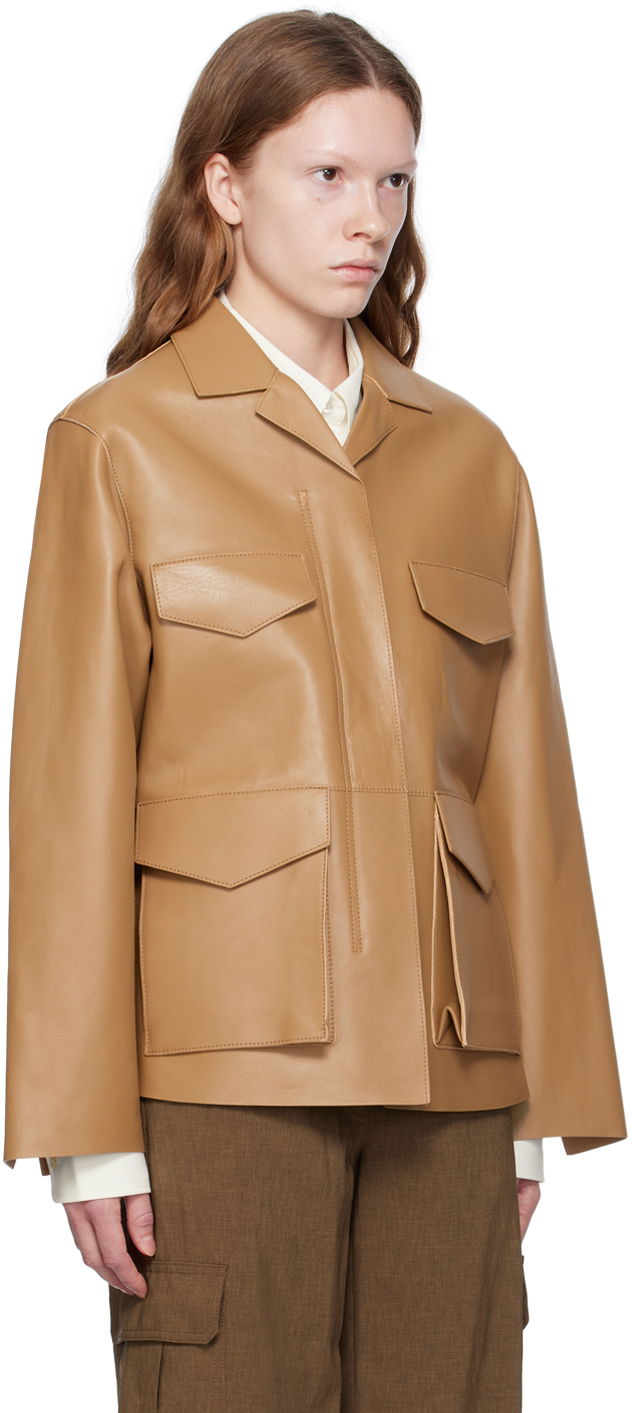 Bunda TOTEME Army Leather Jacket Béžová | 233-108-737, 1