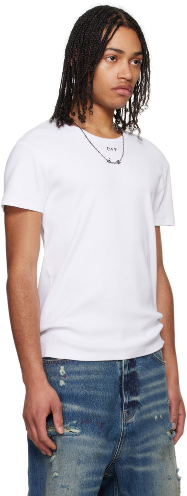 Tričko Off-White Off-White Stamp Rib T-Shirt Biela | OMUY007C99JER0010110, 1