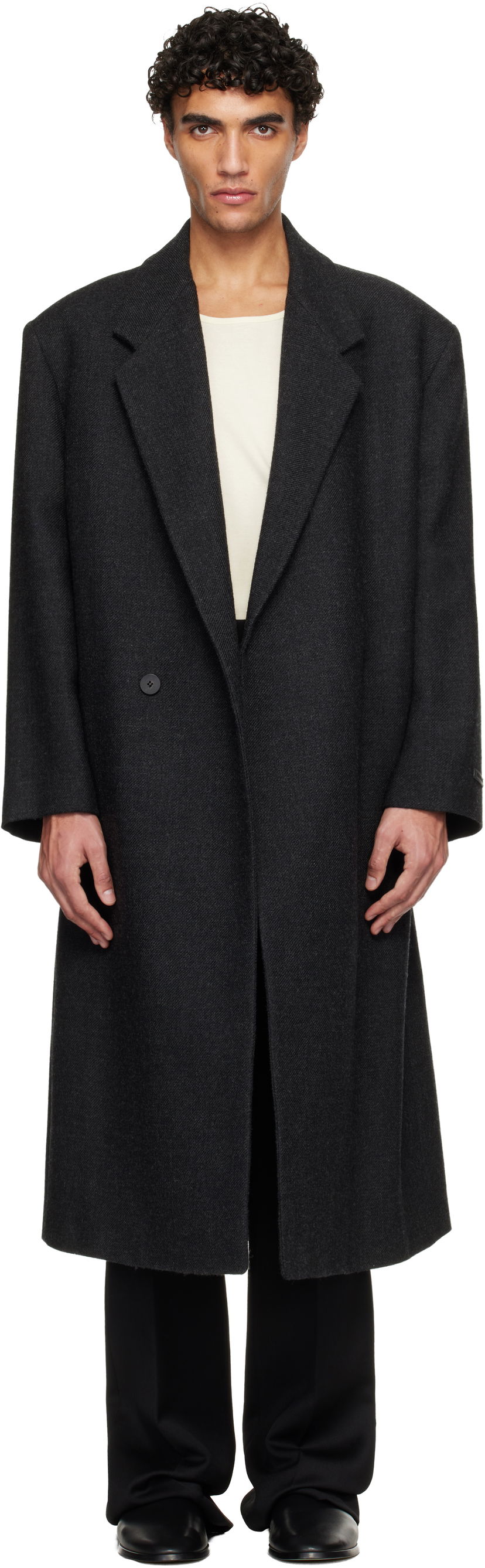 Kabáty Fear of God Shetland Wool Classic Overcoat Čierna | FG25FW64-643HSW-001