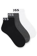 Three-pack of short-length socks with logos