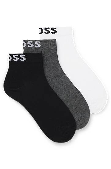 Ponožky BOSS Three-pack of short-length socks with logos Rôznofarebný | 50533849, 0