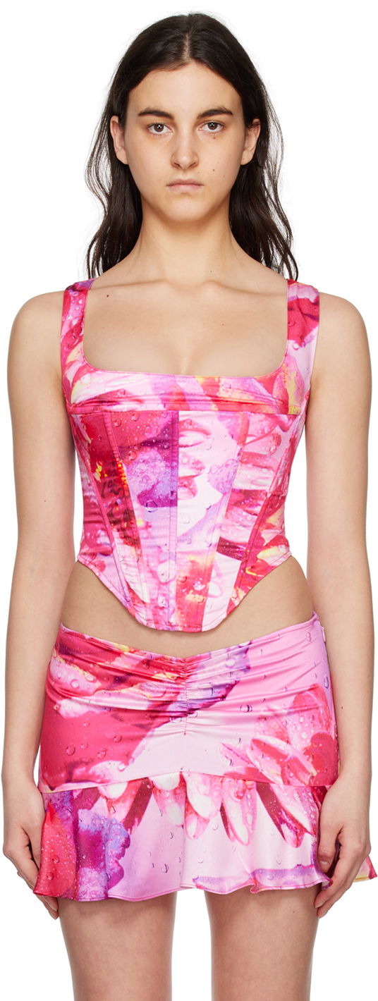 Sukňa Miaou Miaou Campbell Floral Print Corset Top Ružová | 7020SS4DYR, 0