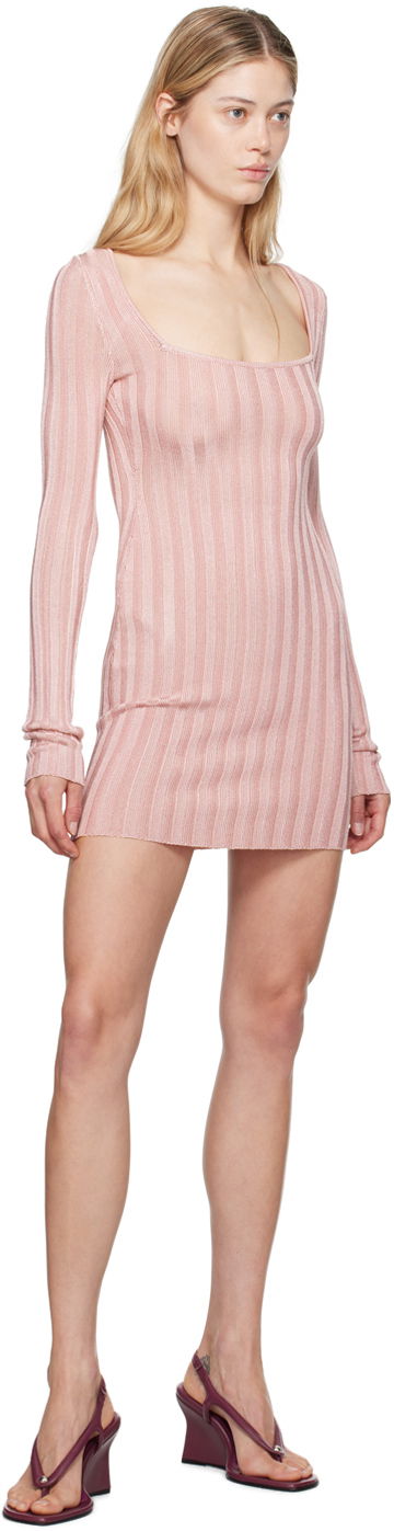 Šaty GUIZIO Guizio Slinky Rib Minidress Ružová | P24409S023, 3