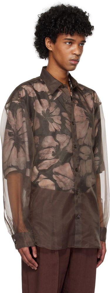 Košeľa Dries Van Noten Dries Van Noten Organza Floral-Print Shirt Tyrkysová | 251-020732-1501, 4