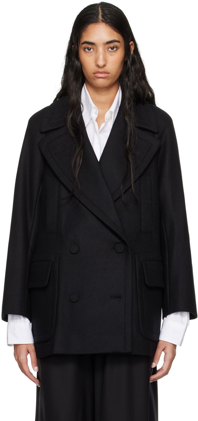 Kabáty Dries Van Noten Black Wool Coat Čierna | 242-010206-9223