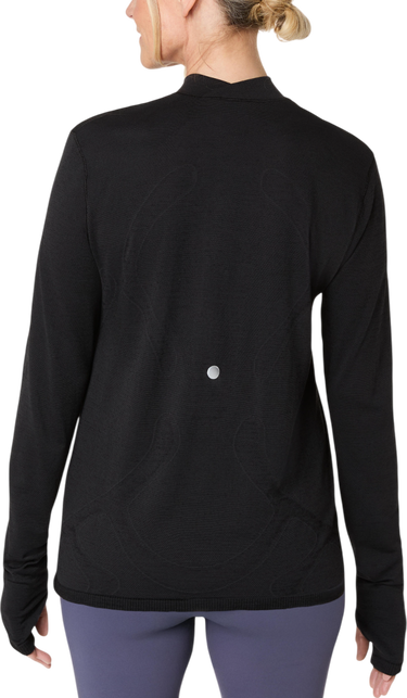 Tričká a tielka Asics Road Winter Seamless Long Sleeve Mock Neck Top with Thumbholes Čierna | 2012d277-001, 1