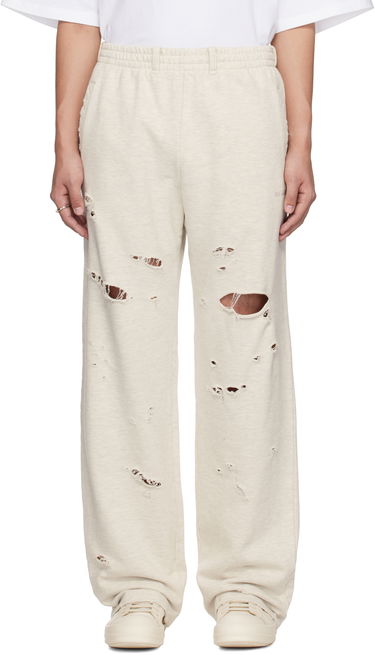 Tepláky We11done We11done Destroyed Jersey Jogger Sweatpants Béžová | WD-TA0-25-726-U-MG, 0