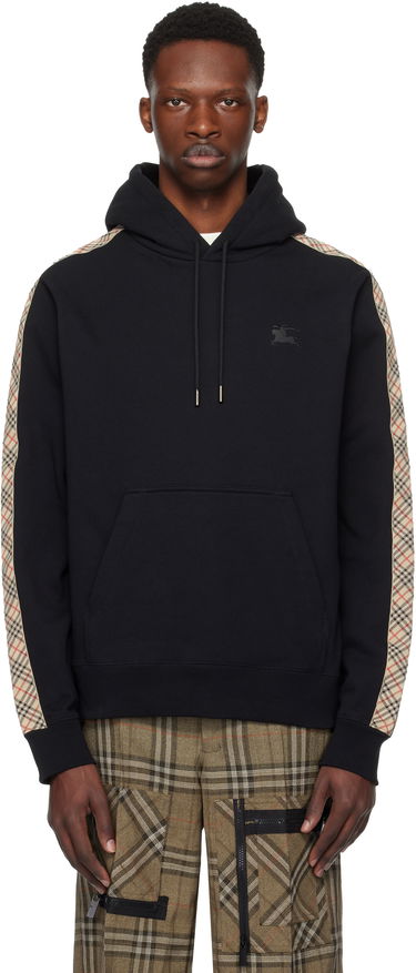 Mikina Burberry Burberry Check Tape Hoodie Čierna | 8110789, 0