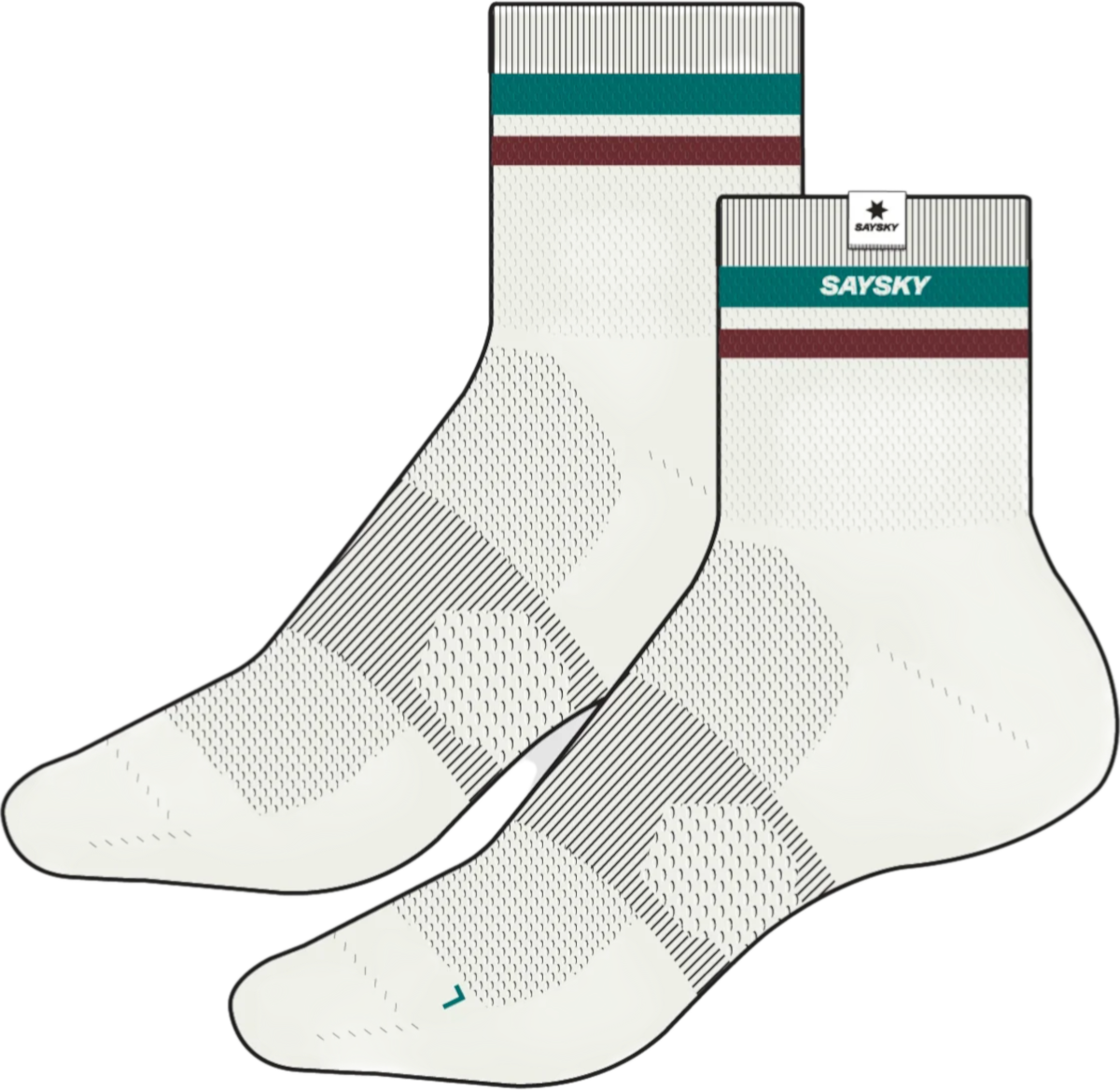 Ponožky Saysky Saysky Logo Combat Quarter Socks Biela | ouaso403c101-ouaso403c101, 1