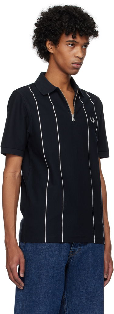Polo tričko Fred Perry Fred Perry Pinstripe Zip Neck Polo Navy | M9871, 1
