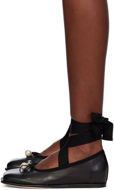 Oblečenie Simone Rocha Simone Rocha Heart Toe Ribbon Bow Ballerinas Čierna | RMP17B 0755, 2