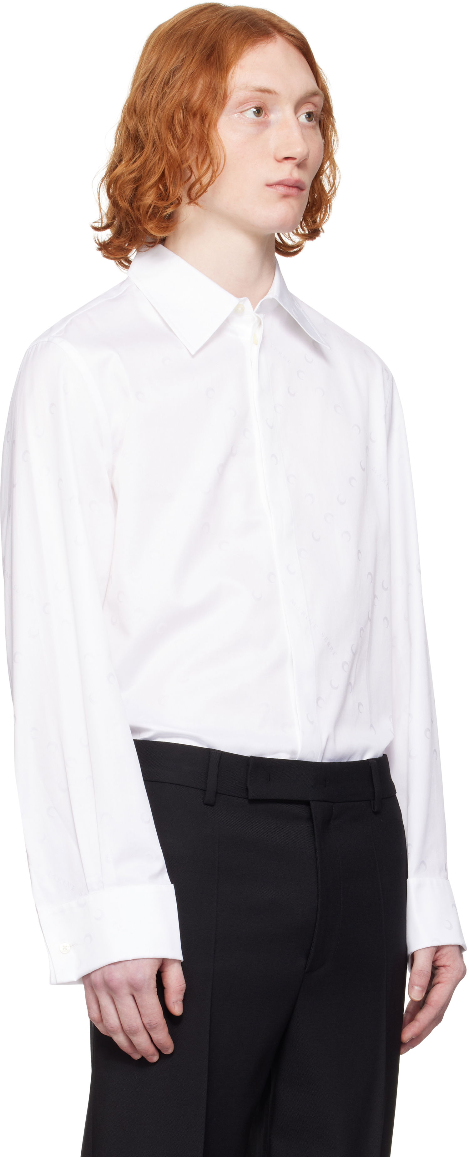 Košeľa Marine Serre Marine Serre 'MS' Jacquard Poplin Button Up Shirt Biela | MSI037A CWOV0046, 1