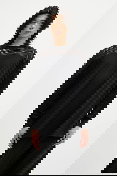 Tričko Rick Owens Rick Owens DRKSHDW Knitted - Girdered Long-Sleeve T-Shirt Čierna | CM01E1673.CHJGOM, 0