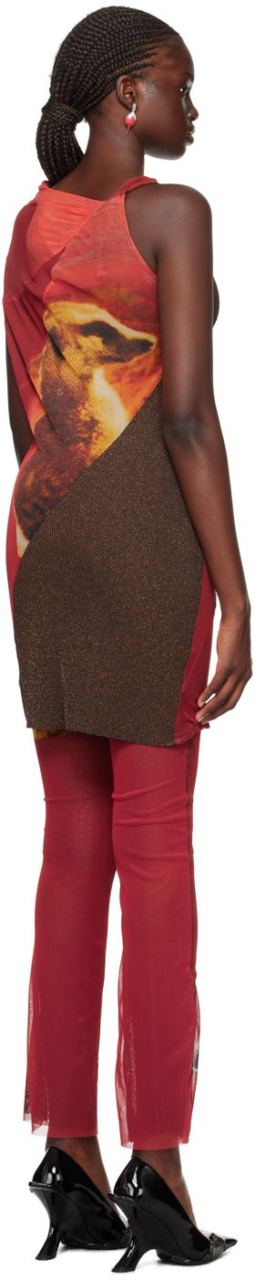 Šaty Ottolinger Ottolinger Cat Print Mesh Mini Dress Červená | 102601, 2