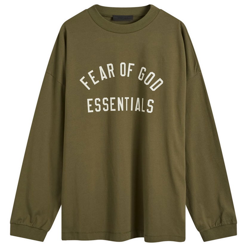 Tričko Fear of God Essentials Long Sleeve T-Shirt Zelené | 125BT244205F