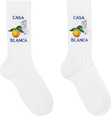 Ponožky Casablanca White Orange Column Socks Biela | APS25-ACC-010-05, 2