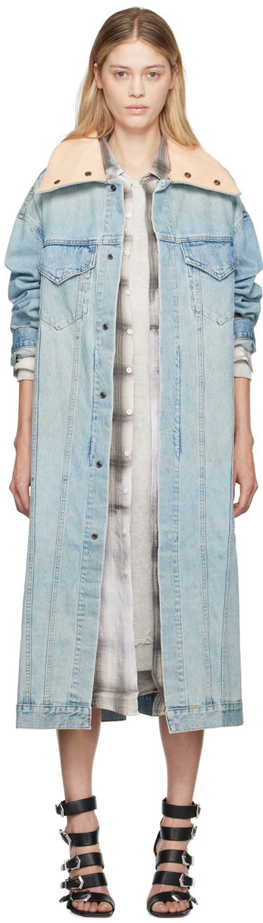 Parka R13 R13 Kat Long Denim Jacket Modrá | R13W5169-D245A, 0
