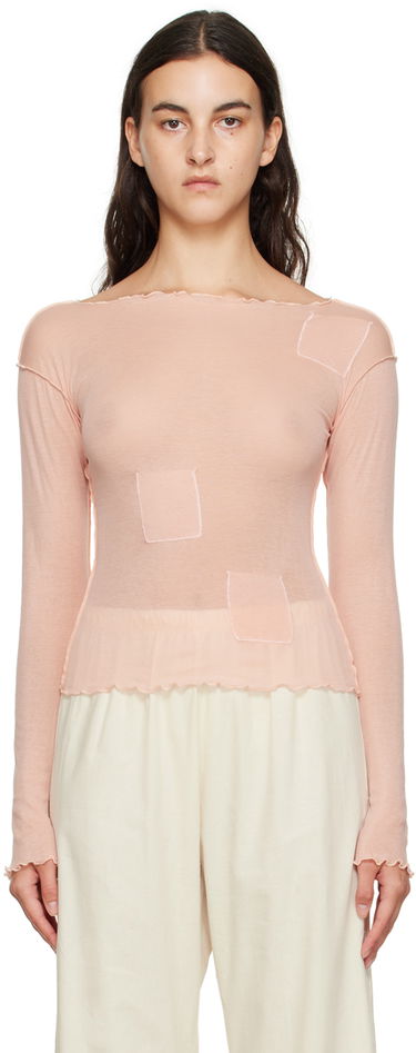 Tričko Baserange Baserange Gem Long Sleeve Lettuce Edge T-Shirt Ružová | TOGMP-CG-WI23, 0