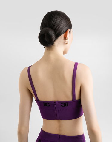 Crop Top Dolce & Gabbana DG Monogram Jacquard Top Fialová | FXT05TJGMB3F1540, 2